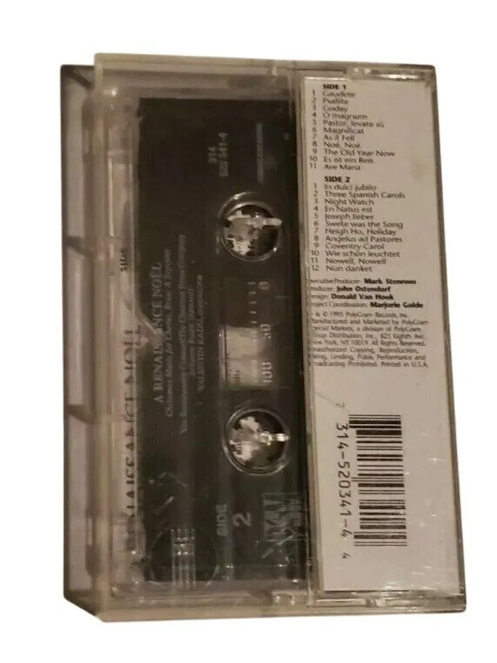 A Renaissance Noel Christmas Music for Chorus Brass Cassette Tape Vox Consort